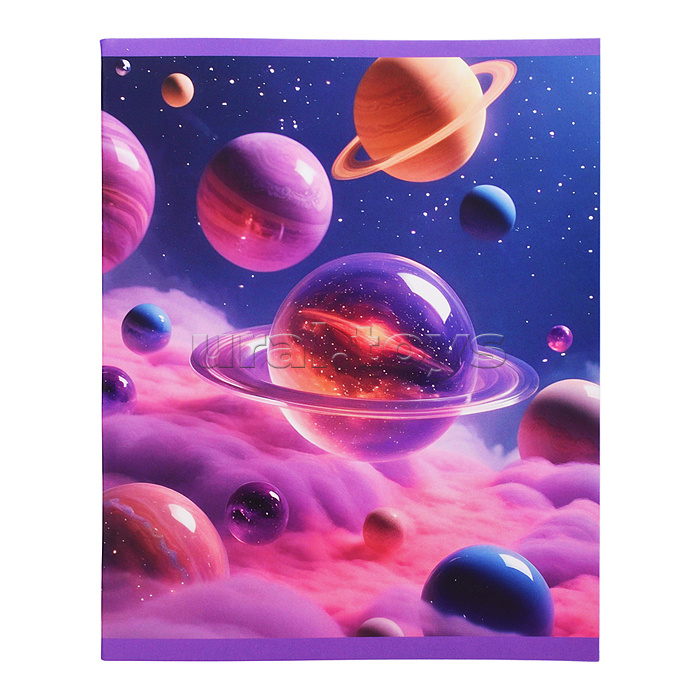 Тетрадь 48л. клетка "Лиловый микс" скрепка обложка: мелованный картон, матовая ламинация