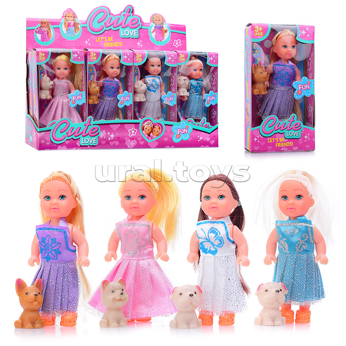 Кукла с щенком, в коробке