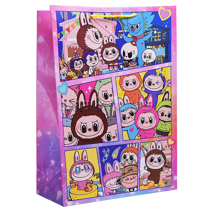 Пакет "Веселый монстрик" XL, 33,5х45х10 см,