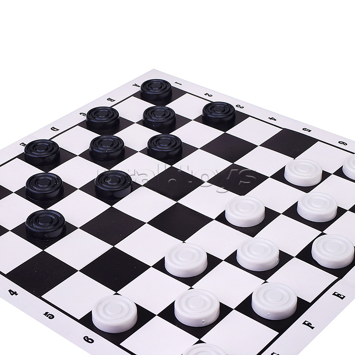 Игра "Шашки" в пакете (поле картон, шашки пластиковые)