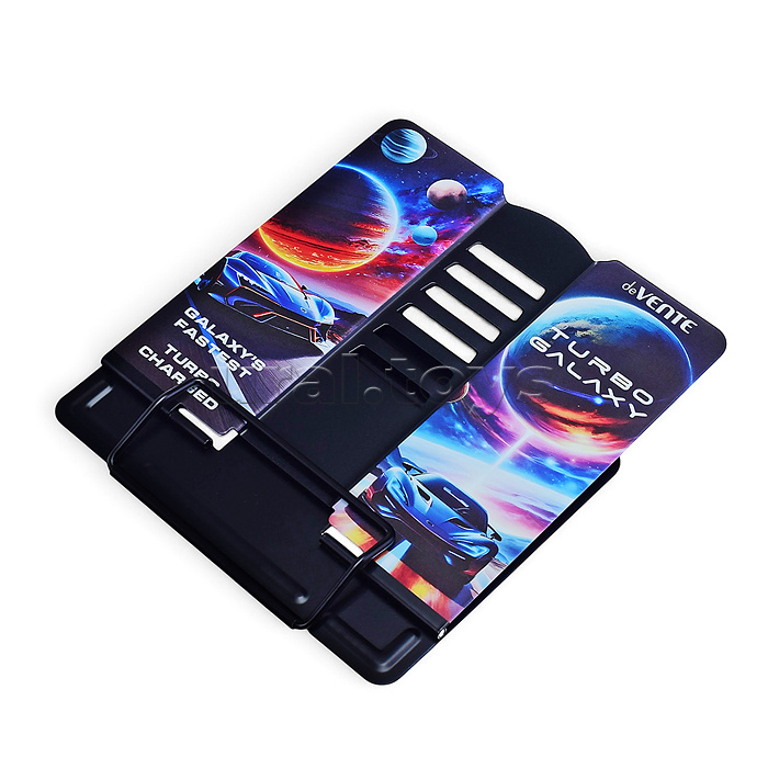 Подставка для учебников и книг "Turbo Galaxy" 20x19 см, металлическая окрашенная, вес 430 г, с противоскользящими ножками, с полноцветным рисунком, в пластиковом пакете с европодвесом