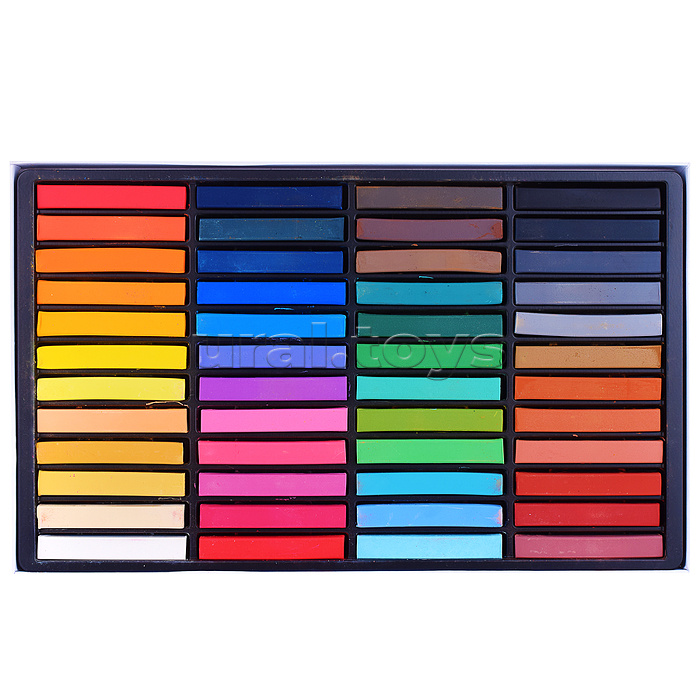 Пастель сухая художественная мягкая 48 цветов, квадратное сечение 65x10 мм, в картонной коробке с коррексом