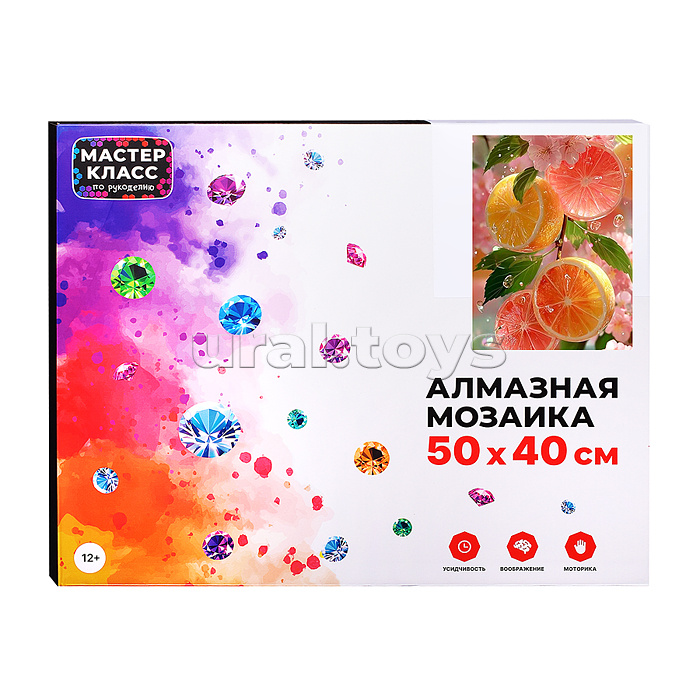 Мозаика алмазная "Апельсины в сакуре" 40*50 см.