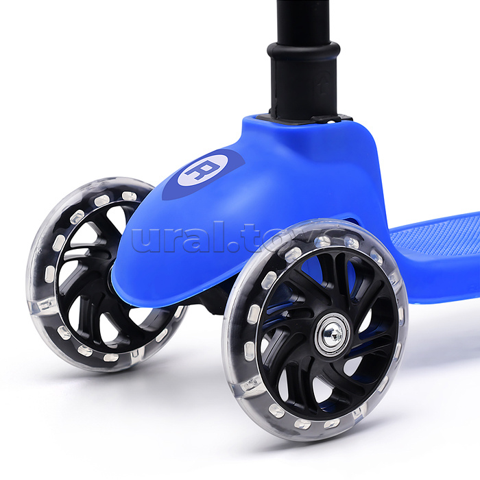 Самокат трёхколёсный ROCKET колёса PU, цвет синий