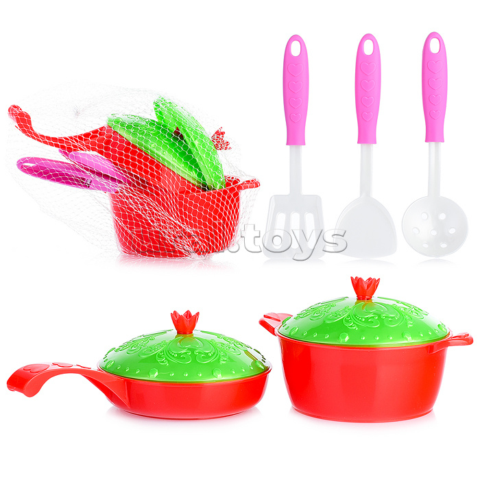 Набор посуды Кухонный сервис "Волшебная Хозяюшка" (7 предметов) в сетке