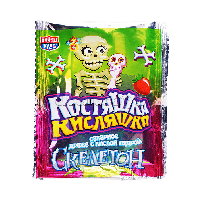 Сахарное драже с кислой пудрой "Костяшка кисляшка Скелетон" 6гр*30шт