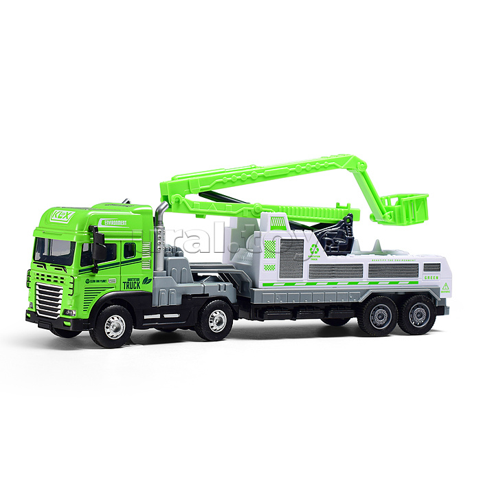 Машина  "Мега Прицеп" (свет, звук) в коробке