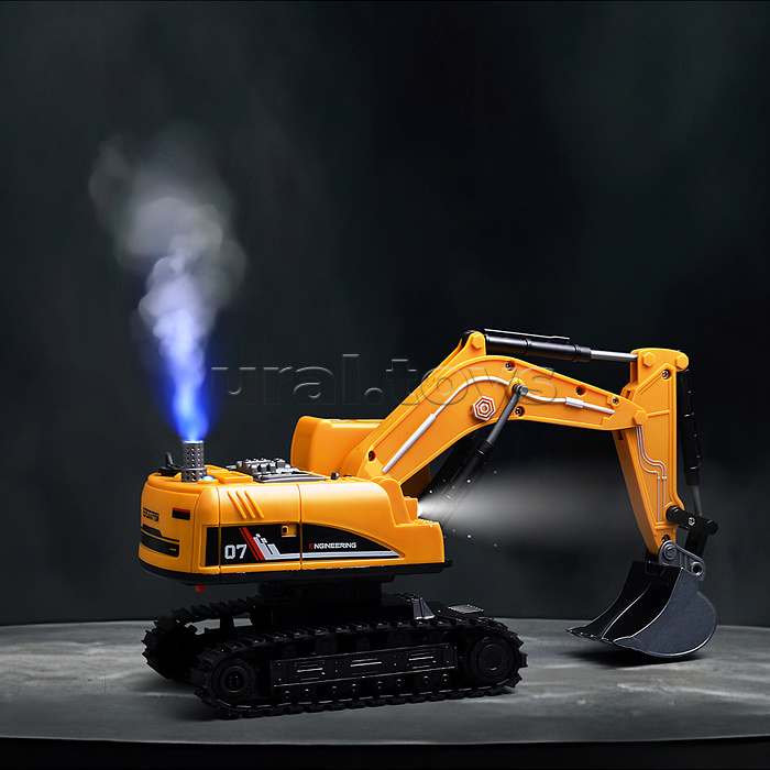 Экскаватор "Силач" с прицепом, р/у, 27 MHz, в коробке