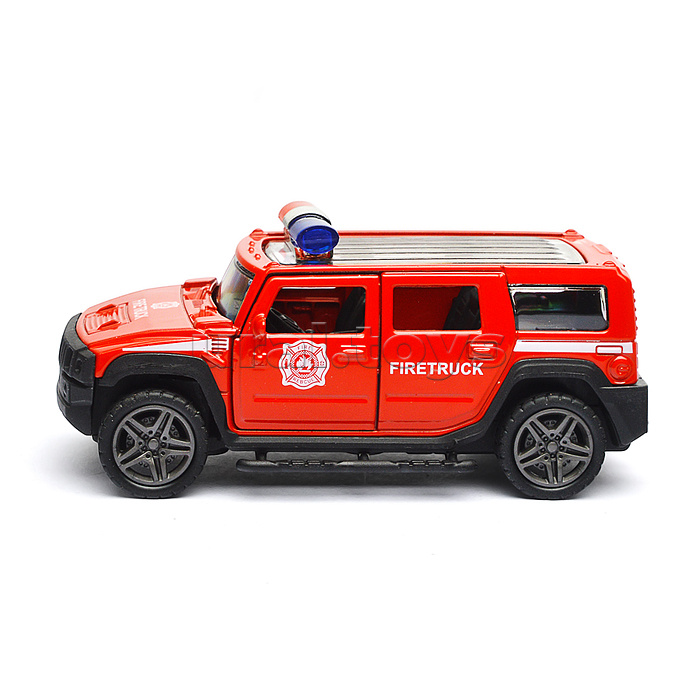 Красная инерционная служебная машинка с мигалкой die-cast, 1:32, открывающиеся двери Красная инерционная служебная машинка с мигалкой die-cast, 1:32, открывающиеся двери