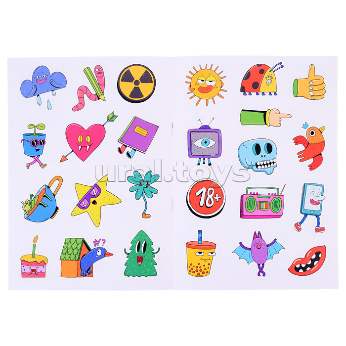 Стикербук А5 4л. CRAZY Лайф