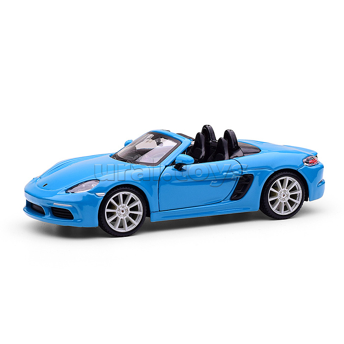 Машинка die-cast Porsche 718 Boxster, 1:24, синяя, открывающиеся двери