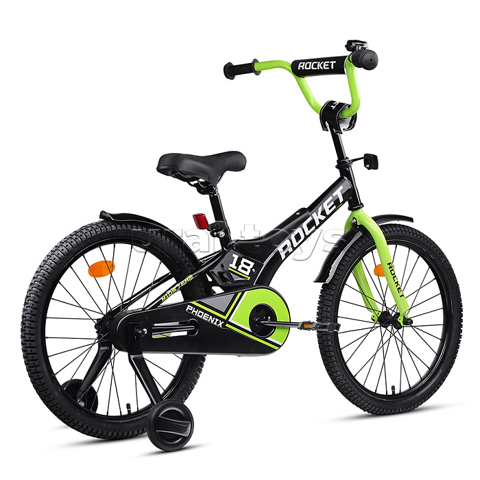 Велосипед 18" Rocket Phoenix, цвет черно/зеленый
