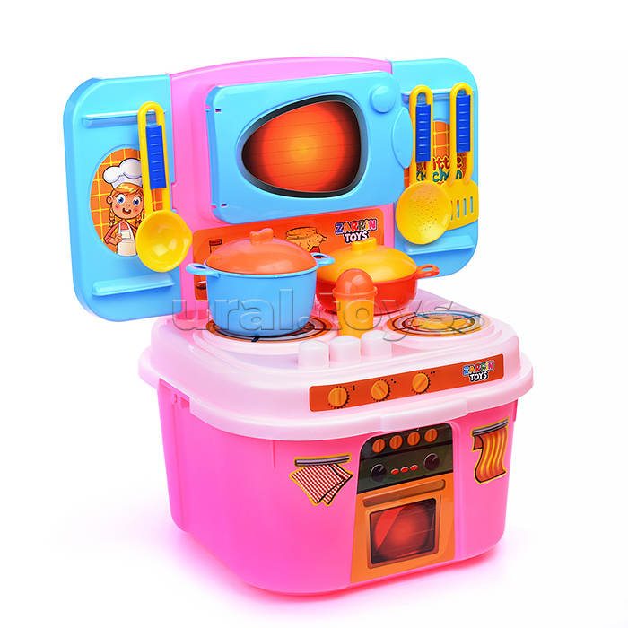 Игрушка Кухня игровая Little Kitchen с набором, 37 предм., розов.