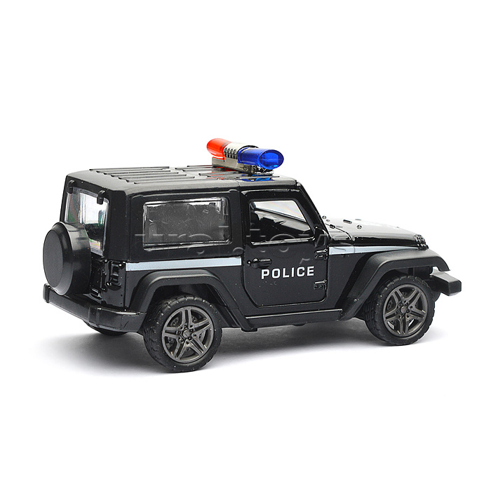 Чёрная инерционная служебная машинка Джип die-cast,1:32, открывающиеся двери