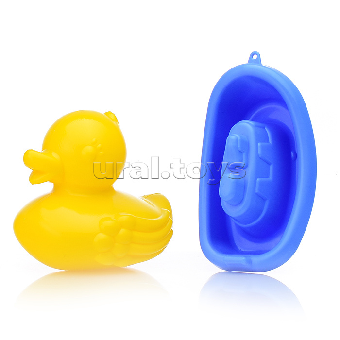 Песочный набор "Морские приключения" ( уточка, 3 формочки, совок, ведро )