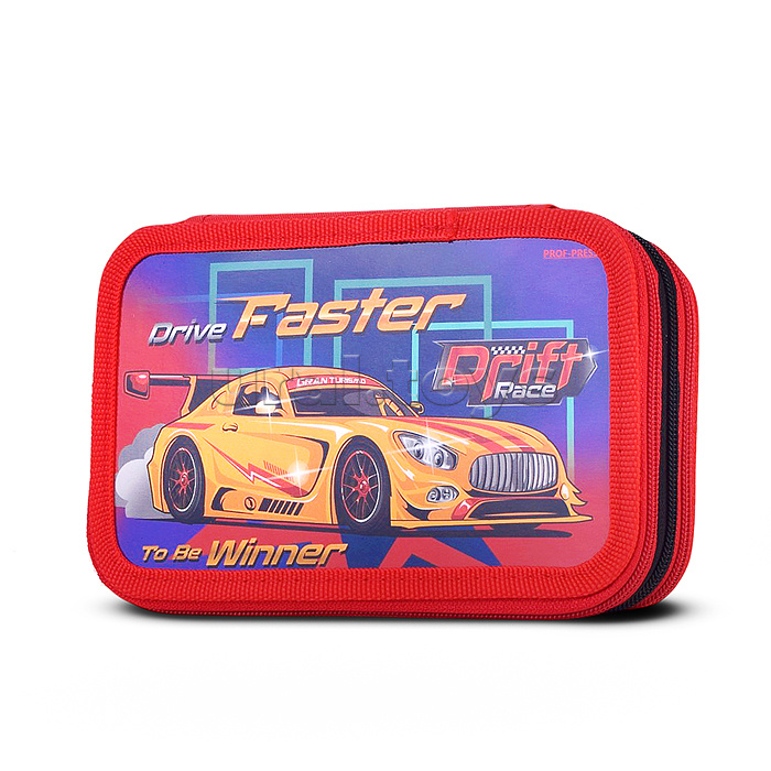 Пенал 3-секц, большой "Желтая тачка" (190х115) ламинированный картон