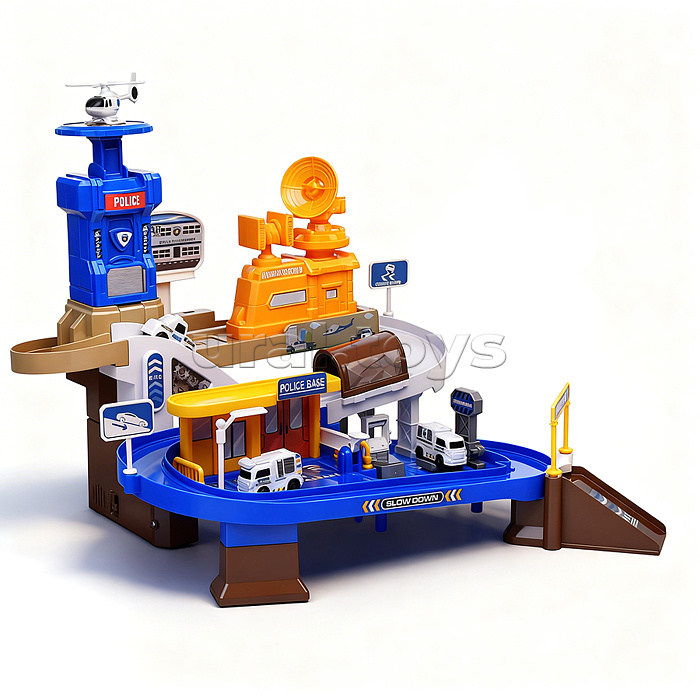 Парковка "Служебный паркинг" (свет, звук, 3 металл машины, самолет) в коробке