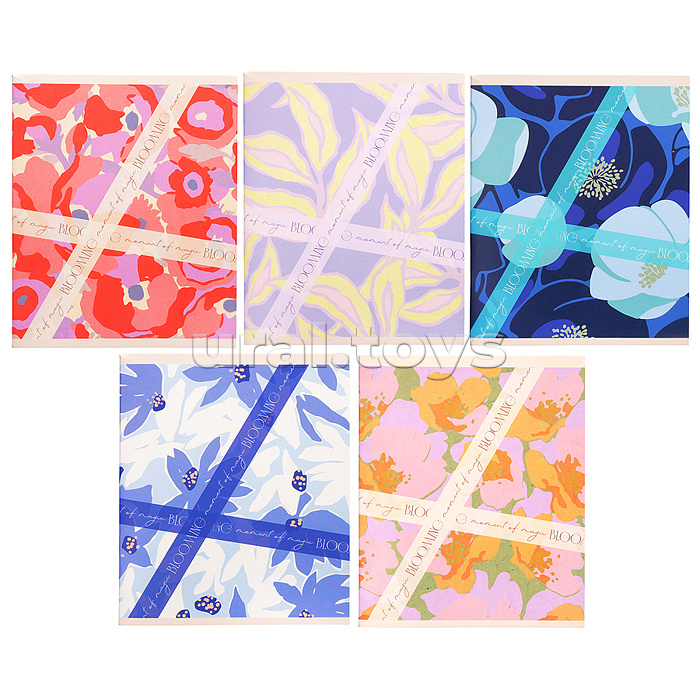 Тетрадь 48л. клетка "Moment Blooming" А5 скрепка