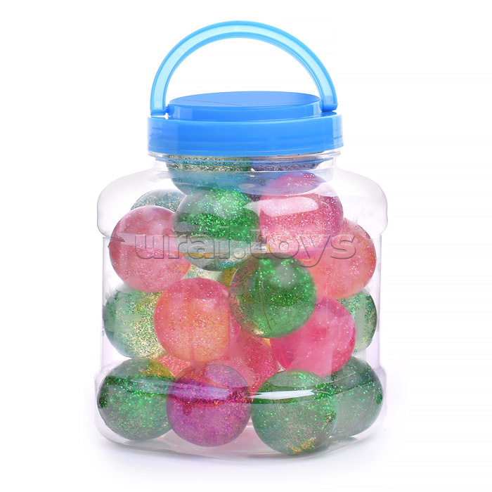 Мяч каучуковый, с блестками (4,5см), в банке Мяч каучуковый, с блестками (4,5см), в банке