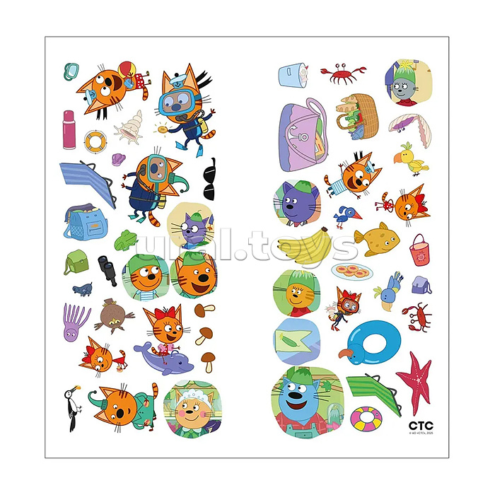 Веселые наклейки. Три кота. На отдыхе