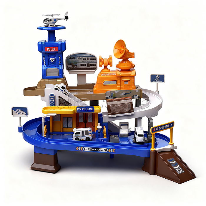 Парковка "Служебный паркинг" (свет, звук, 3 металл машины, самолет) в коробке