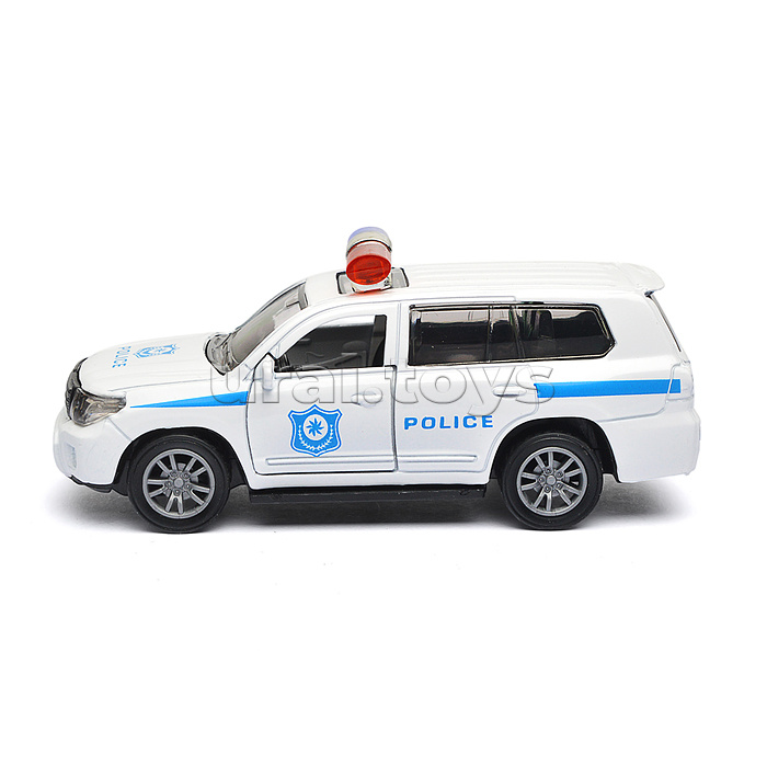 Белая инерционная служебная машинка Кроссовер die-cast,1:32, открывающиеся двери