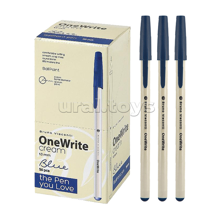 Ручка "OneWrite Cream" шариковая 1.0 мм, синяя