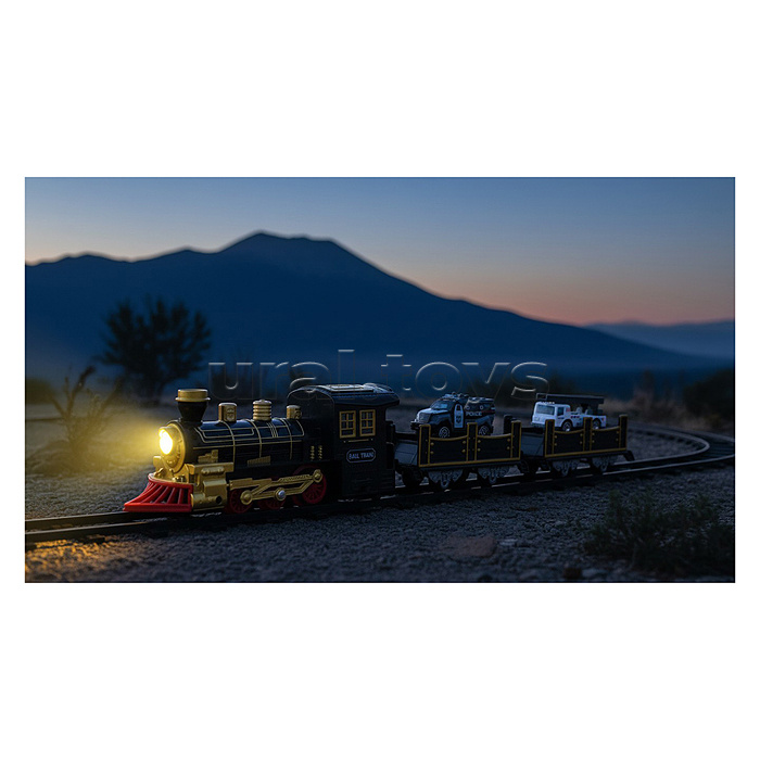 Железная дорога "Полицейская дорога" (свет, звук) в коробке