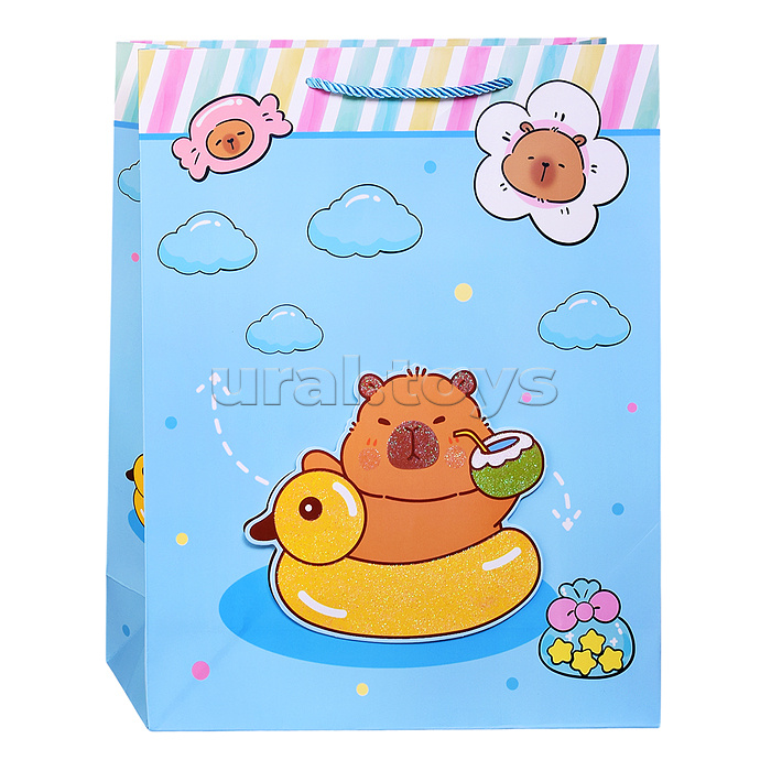 Пакет подарочный "Милая капибара" 31*12*40см
