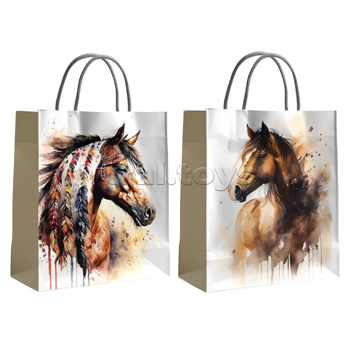 Пакет подарочный "Символ года" крафт 33х45х12см, 140г/м2, коричневый