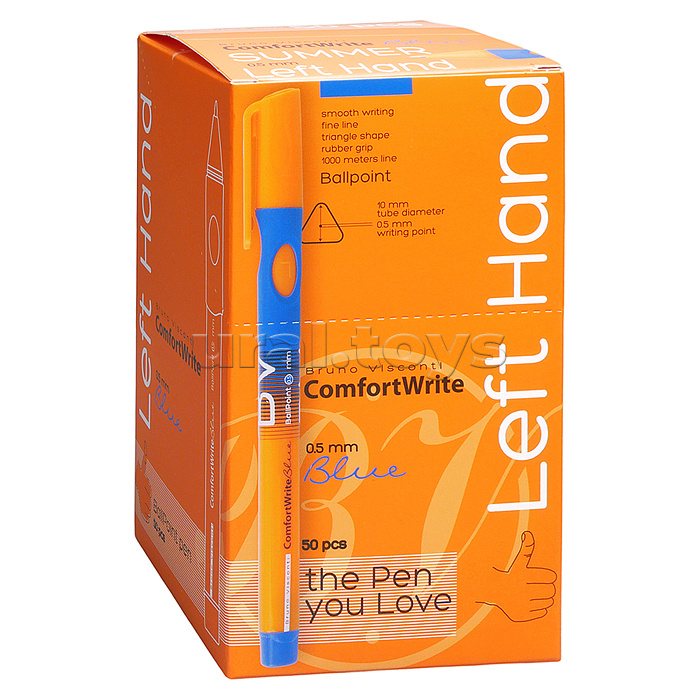 Ручка "ComfortWrite. Summer" шариковая 0.5 мм, синяя, для левшей