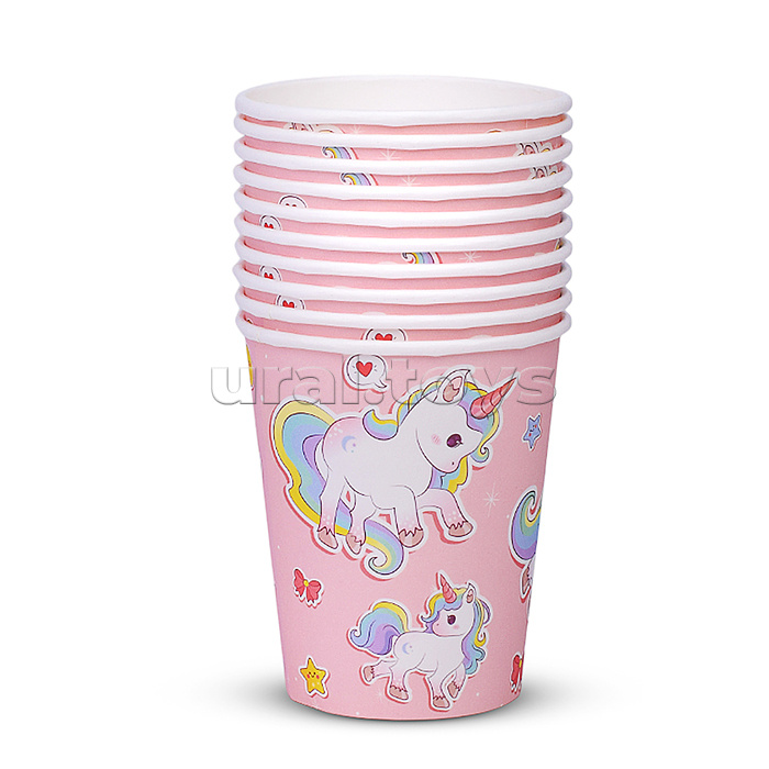 Набор посуды одноразовой "Мечта единорога" стаканы (10 шт)