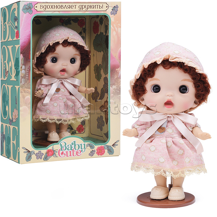 Виниловая кукла Baby Cute Maxi с подставкой, 18 см