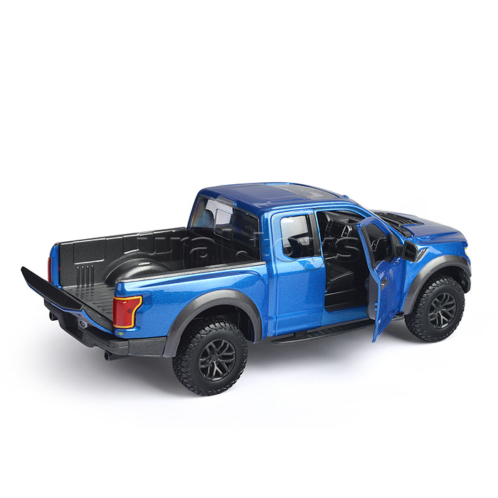 Машинка die-cast 2017 Ford F-150 Raptor, 1:24, синяя, открывающиеся двери