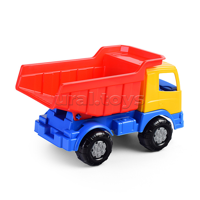 Набор №185: "Мираж", автомобиль-самосвал + ведро-цветок среднее, лопатка №5, грабельки №5, 4 формочки