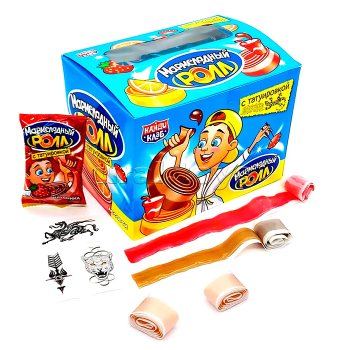 Мармелад "Мармеладный ролл" с татуировкой 12гр*36шт