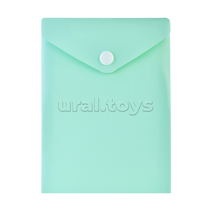 Папка-конверт на кнопке "Pastel" A6- (115x157 мм) 180 мкм, непрозрачная, 5 пастельных цветов ассорти