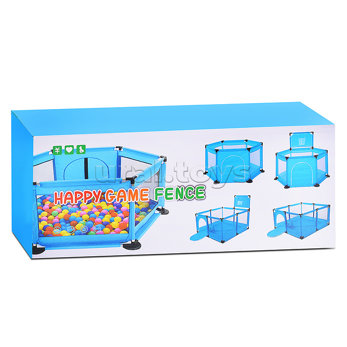 Манеж детский шестигранный (113*130*65) цвет бирюзовый