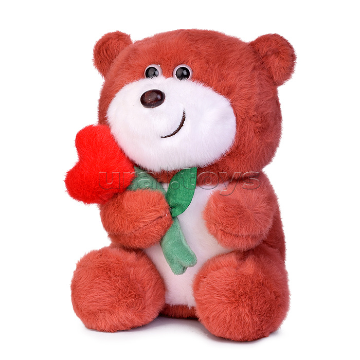 Мягкая игрушка "Медведь" с цветком,21 см.