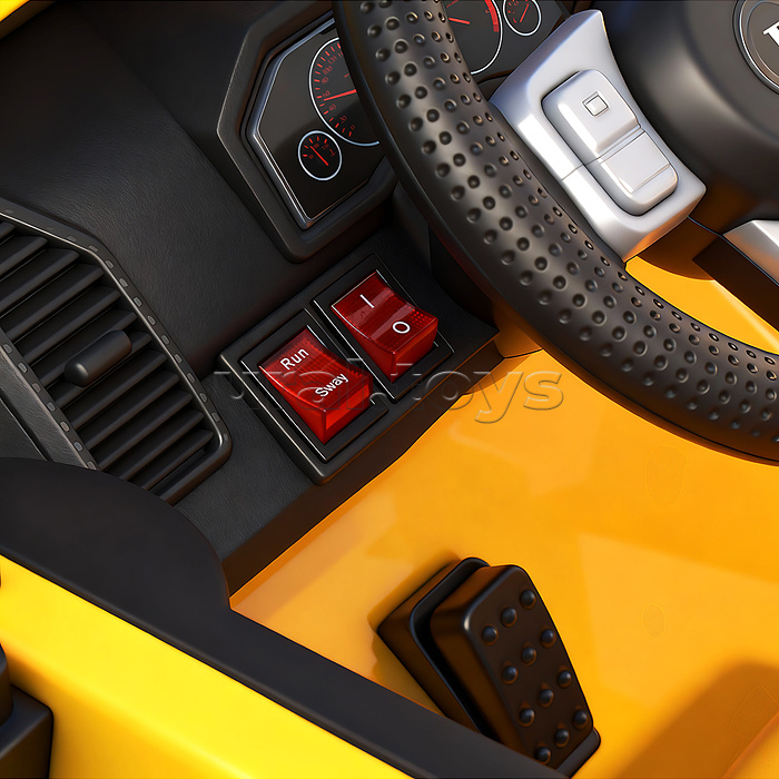 Электромобиль "Мощность скорости" на аккумуляторе, с р/у управлением, в коробке (желтый)