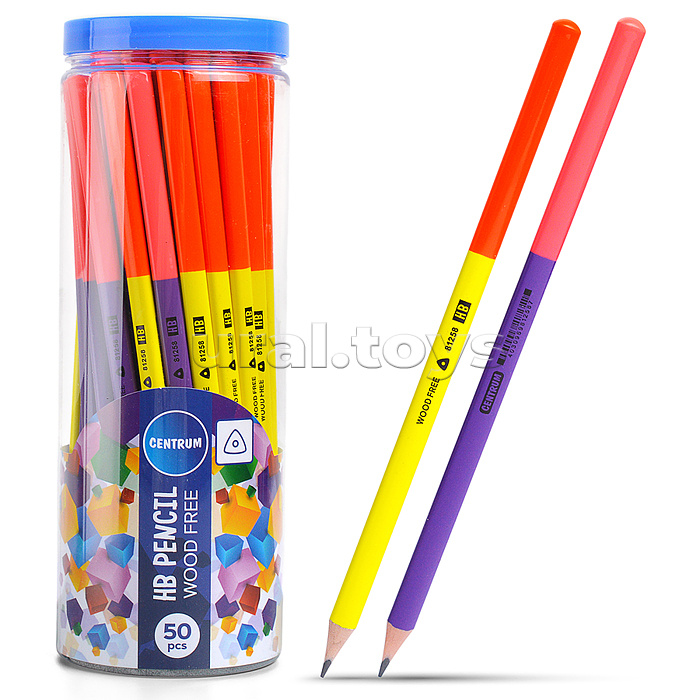 Карандаш HB пластиковый, трехгранный, заточенный