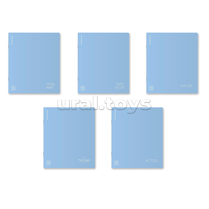 Тетрадь 48л. А5, клетка, с пластиковой обложкой на скобе CoverProBook Symbol, голубой