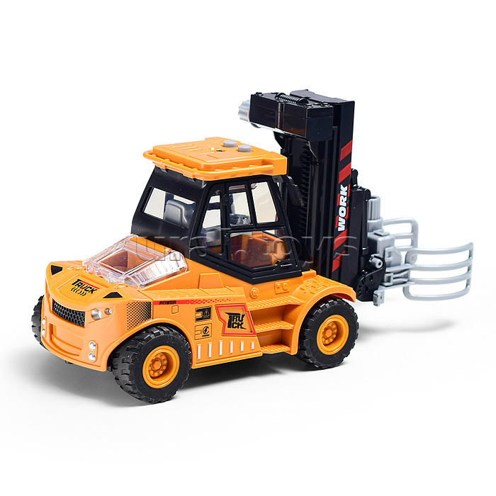 Машина "Вилочный погрузчик 3" 1:43 ( свет,звук) в крорбке