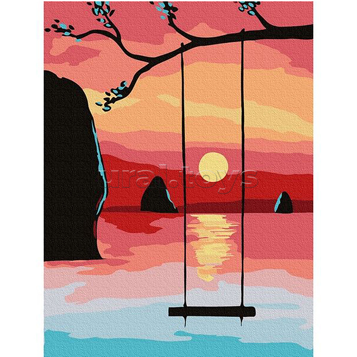 Картина по номерам 15х20 "Летний закат" (12 цветов)