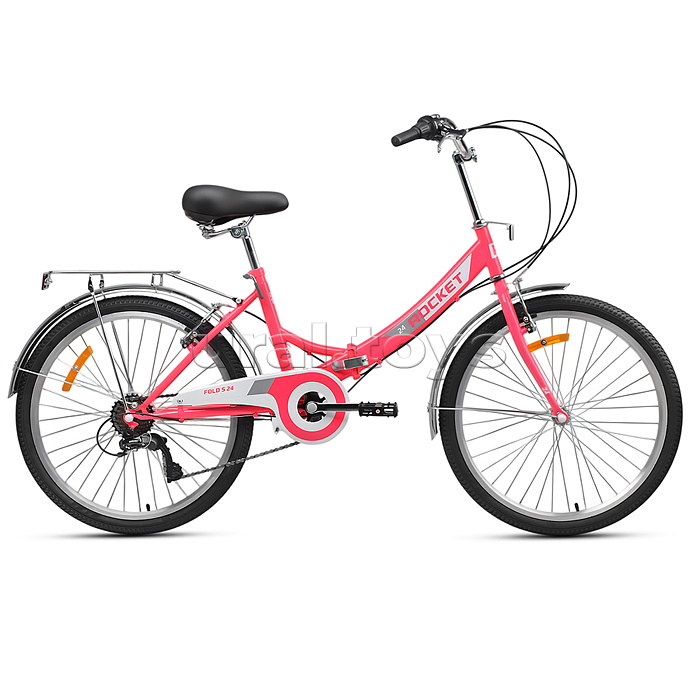 Велосипед 24" Rocket City Fold S 24, цвет розовый, размер 16"