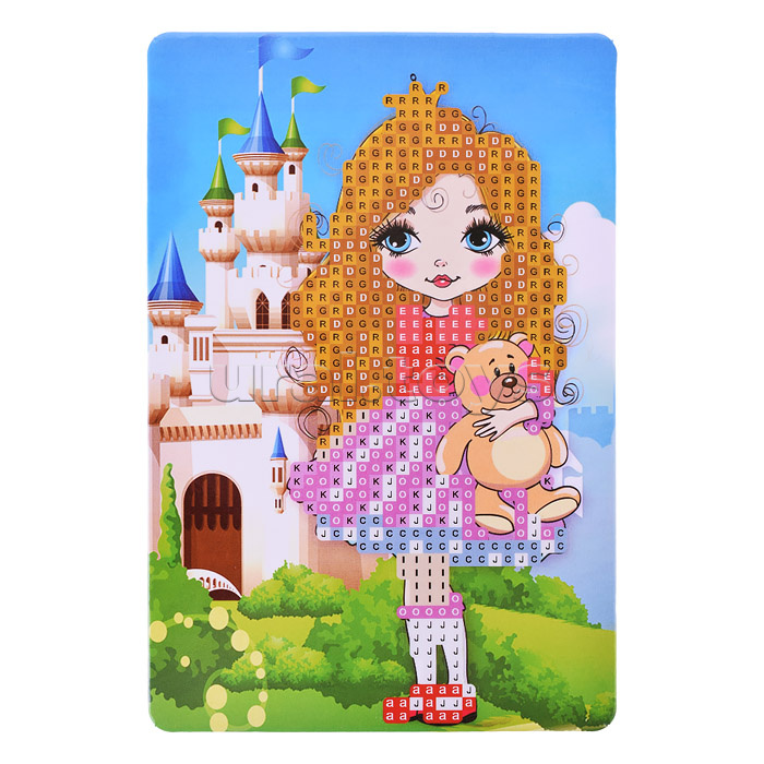 Алмазная мозаика "Принцесса" 10х15см, частичное заполнение