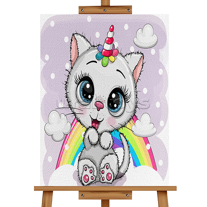 Набор для рисования "Картина по номерам 30х20 см. Милый котёнок"