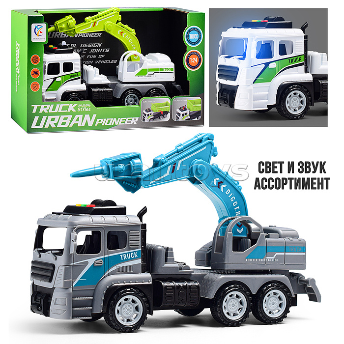 Машина "СтройЛидер" (свет, звук) в коробке