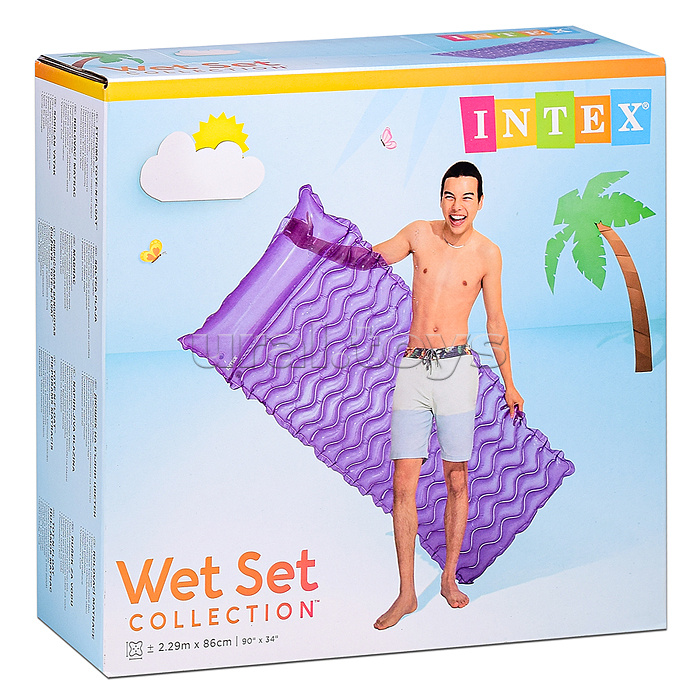 Матрас для плавания «Волна», 229 х 86 см, цвета МИКС, 58807EU INTEX