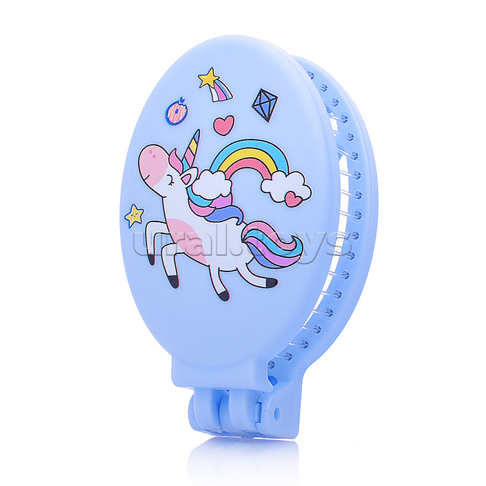 Расческа "Единорожка" с зеркалом, складное